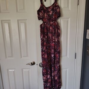 Rewind Burgundy Floral Maxi Dress